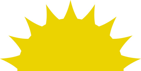 Yellow half sun vector icon logo . 