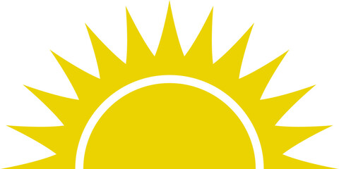 Yellow half sun vector icon logo . 