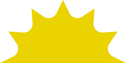 Yellow half sun vector icon logo . 