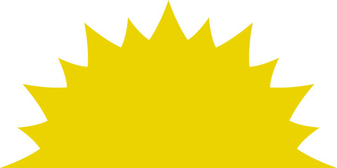 Yellow half sun vector icon logo . 