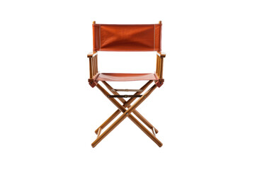 Fototapeta premium The Enigma of the Wooden Frame: A Luxurious Brown Leather Chair on White or PNG Transparent Background.