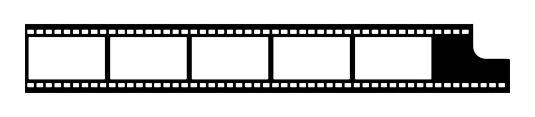 Grunge film strips collection. Old retro cinema movie strip video recording. Vector .