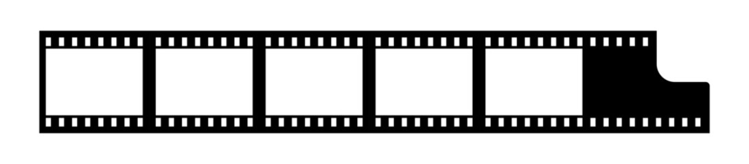 Grunge film strips collection. Old retro cinema movie strip video recording. Vector .