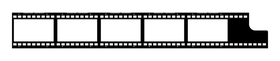 Grunge film strips collection. Old retro cinema movie strip video recording. Vector .