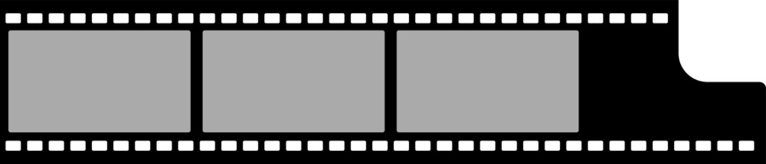 Grunge film strips collection. Old retro cinema movie strip video recording. Vector .