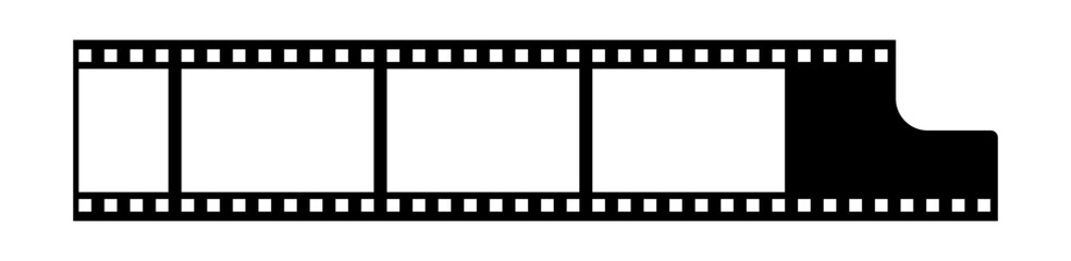 Grunge film strips collection. Old retro cinema movie strip video recording. Vector .