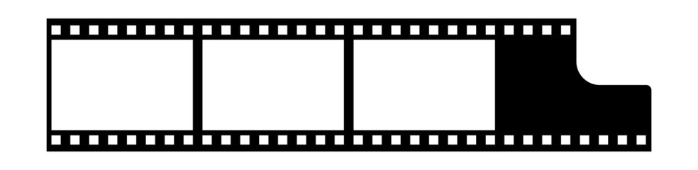 Grunge film strips collection. Old retro cinema movie strip video recording. Vector .