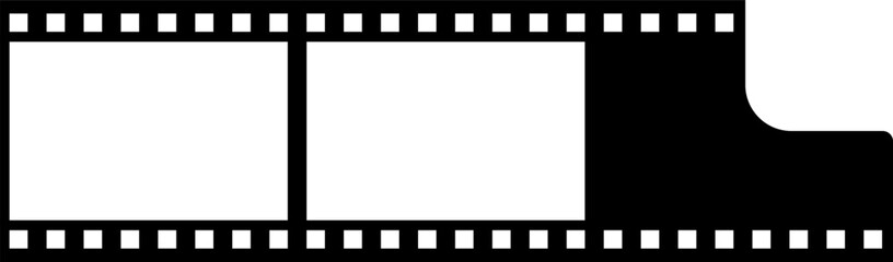 Grunge film strips collection. Old retro cinema movie strip video recording. Vector .