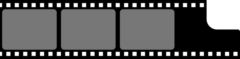 Grunge film strips collection. Old retro cinema movie strip video recording. Vector .