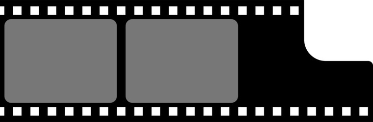 Grunge film strips collection. Old retro cinema movie strip video recording. Vector .