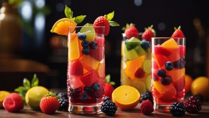 fruit cocktail with fruits