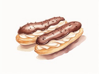 eclairs, chocolate topped eclairs
