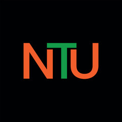NTU letter logo creative design. NTU unique design