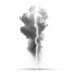 Dynamic black and white lightning strike. Generative AI