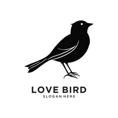 beauty black bird logo design vector illustration