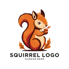 squirrel logo design vector illustration