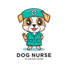 dog nurse logo design vector illustration