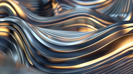 Abstract 3D gradient radial metallic