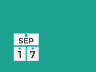 September  17 calendar reminder. 17 September  daily calendar icon template. Calendar 17 September  icon Design template. Vector illustration
