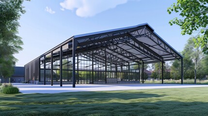 Obraz premium steel structure design New roof structure outside