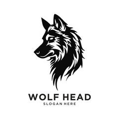 wolf head logo design vector illustration