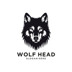 wolf head logo design vector illustration