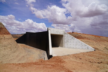 construction site with blocks and culvert