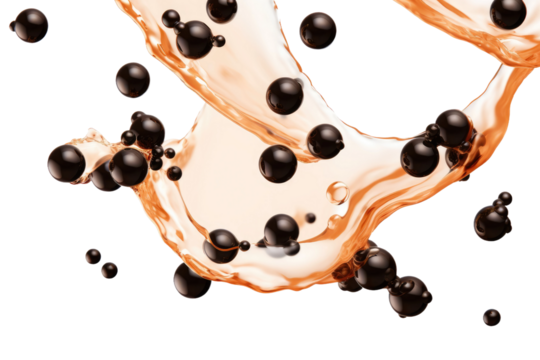 Dancing Citrus Cascade on White or PNG Transparent Background.