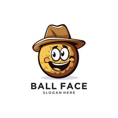 ball face logo design vector illustration