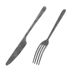 Knife And Fork 3D PNG