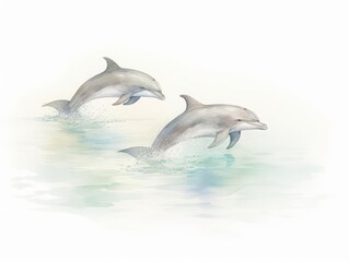 Fototapeta premium dolphin watching, dolphins near the coast