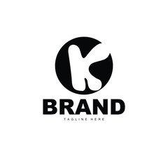 Alphabet letter K initial logo design simple product brand template