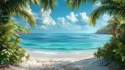 Obraz premium Dreamy Tropical Escape: Island Getaway Brochure