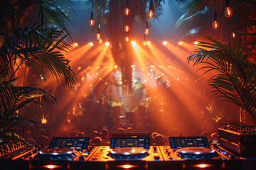 crowd of people dancing at concert	