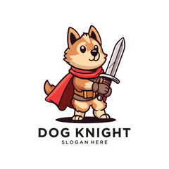 dog sword logo design vector illustration