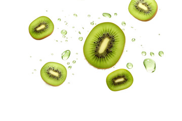 Vibrant Kiwi Encounter on White or PNG Transparent Background.