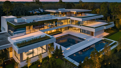 Futuristic Elegance: An Ultra-Modern Mansion of Glass and Steel