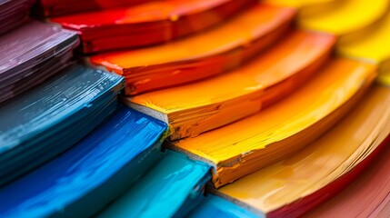 A close up of colorful paints on a palette.