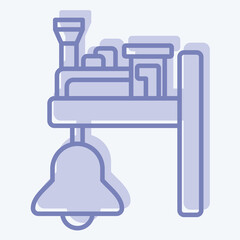 Icon Train Bell. related to Train Station symbol. two tone style. simple design illustration