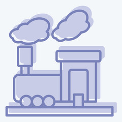 Icon Train Smoke. related to Train Station symbol. two tone style. simple design illustration