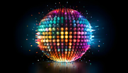 Dots colorful globe, abstract graphics. Image with clipping path