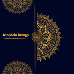 Vector luxury ornamental etnic design with golden mandala background