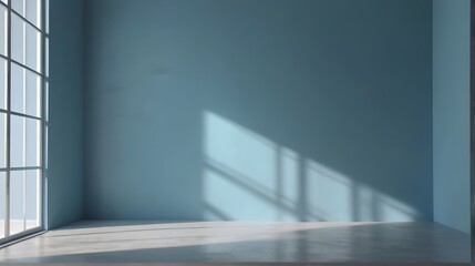 Fototapeta premium Empty room with a window shadow. Background, perfect for product presentation.