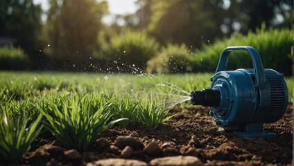 Obraz premium Automatic water irrigation system for lawn