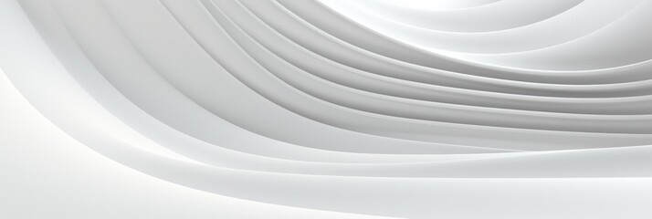 White background with lines, a white gradient, and white curved stripes. Abstract futuristic geometric wallpaper for interior design of the hall or studio.