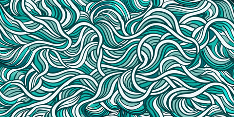 Seamless abstract pattern, tangle wavy hair background	