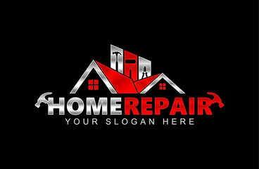 home repair  and Building construction logo design template, Illustration vector graphic home services renovation, contractor modern logo 
