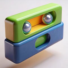 3D render of a level with bubble indicator, on isolated white background, Generative AI