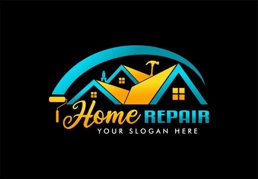 home repair  and Building construction logo design template, Illustration vector graphic home services renovation, contractor modern logo 