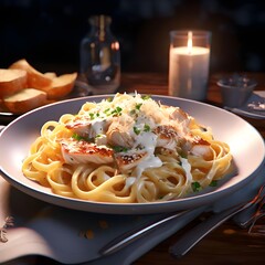 spaghetti with alfredo sauce